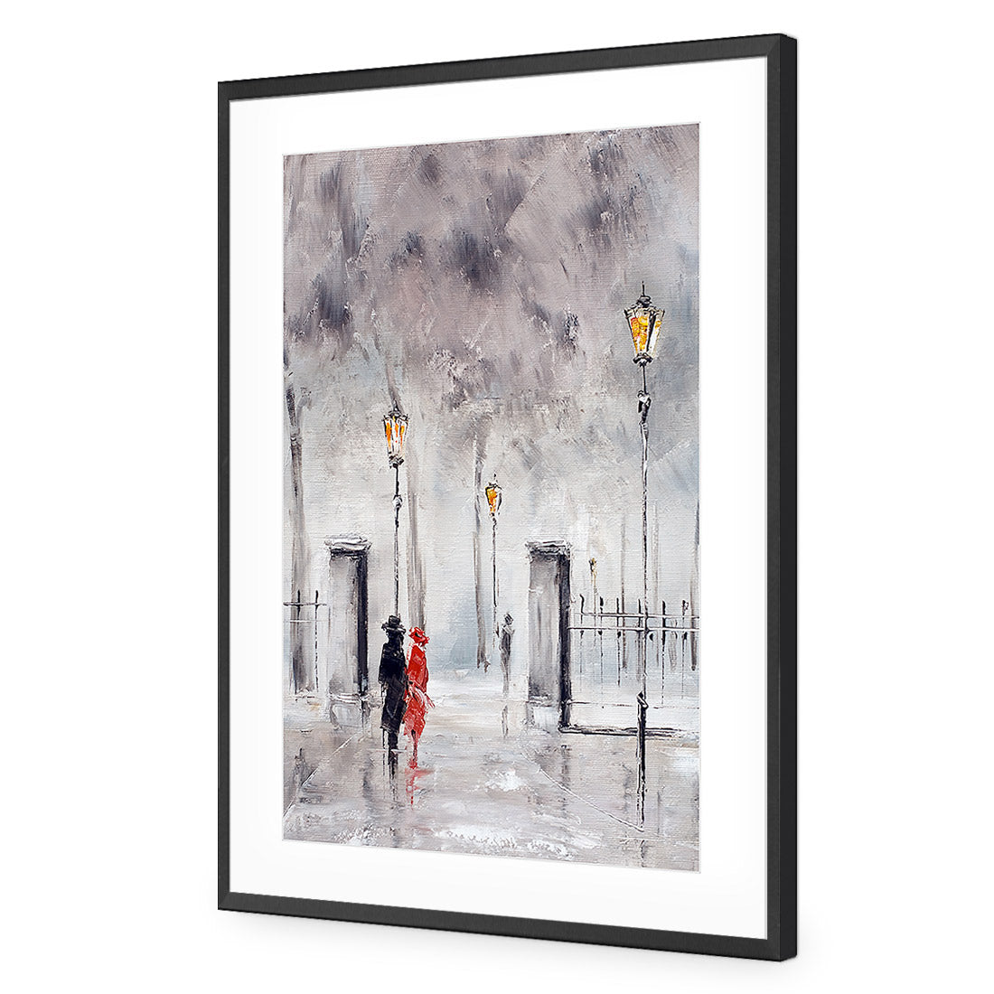 Romantic Park | Classic Acrylic | Flat Frame With Border | Black