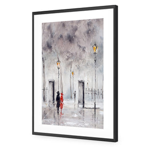Romantic Park | Classic Acrylic | Flat Frame With Border | Black
