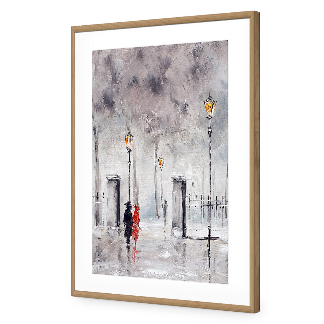 Romantic Park | Classic Acrylic | Flat Frame With Border | Oak