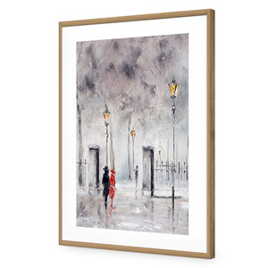 Romantic Park | Classic Acrylic | Flat Frame With Border | Oak