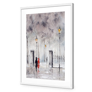 Romantic Park | Classic Acrylic | Flat Frame With Border | White