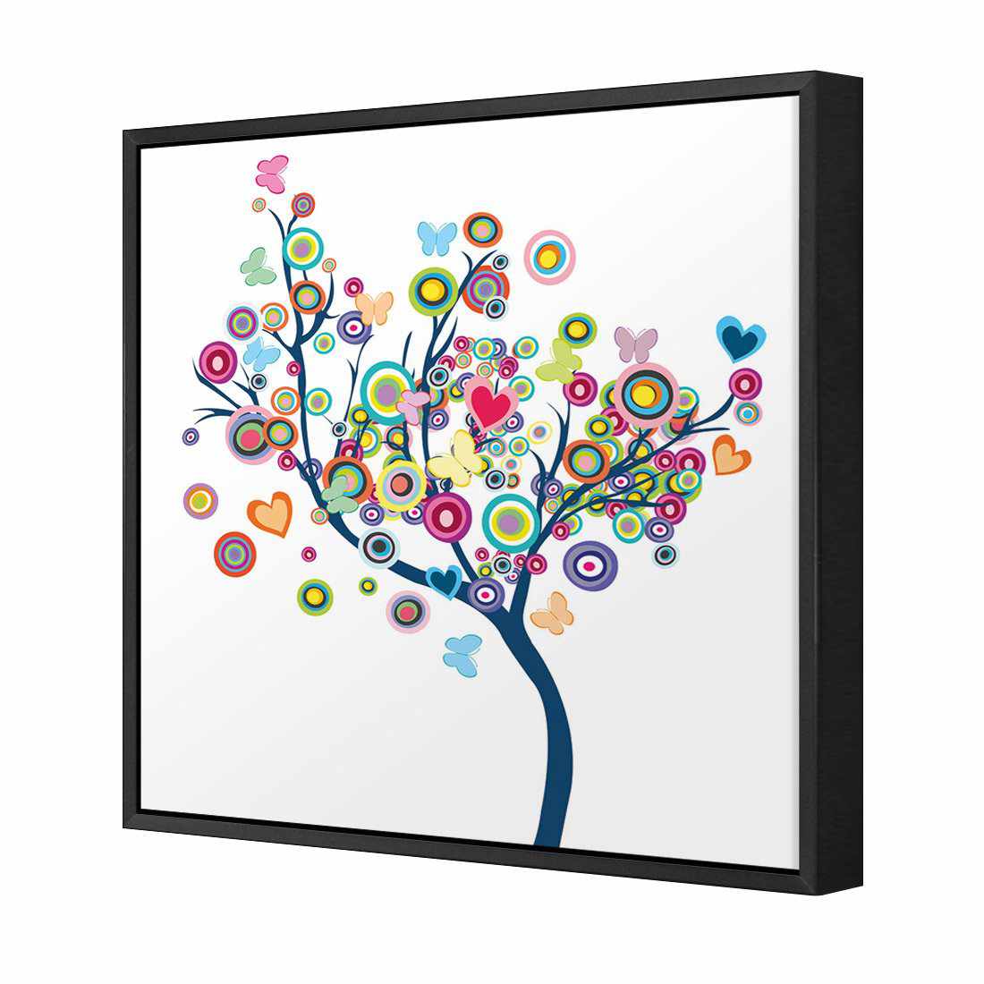 Bubblegum Tree Canvas Art-Canvas-Wall Art Designs-30x30cm-Canvas - Black Frame-Wall Art Designs