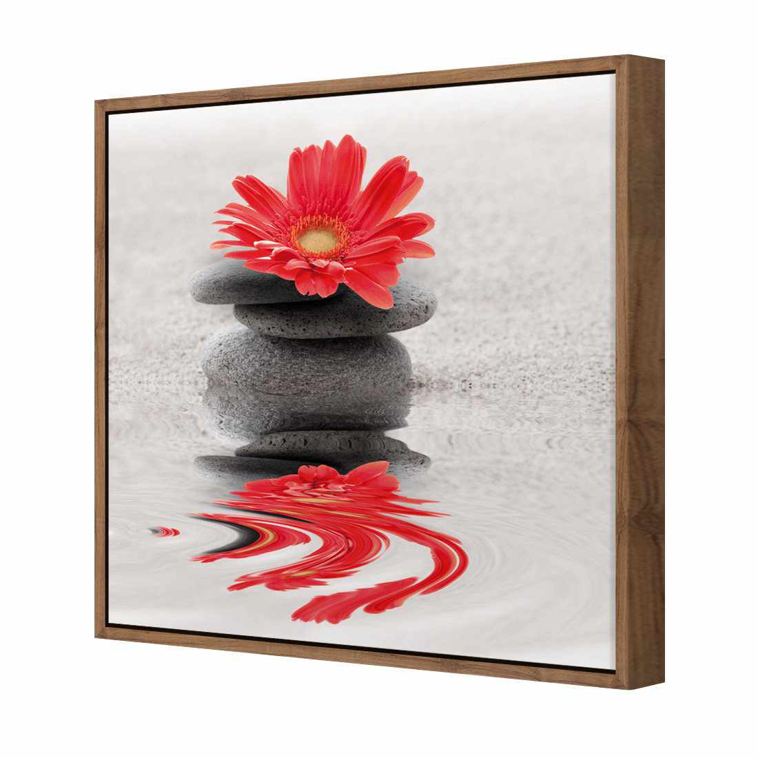 Red Flower Reflection Canvas Art-Canvas-Wall Art Designs-30x30cm-Canvas - Natural Frame-Wall Art Designs