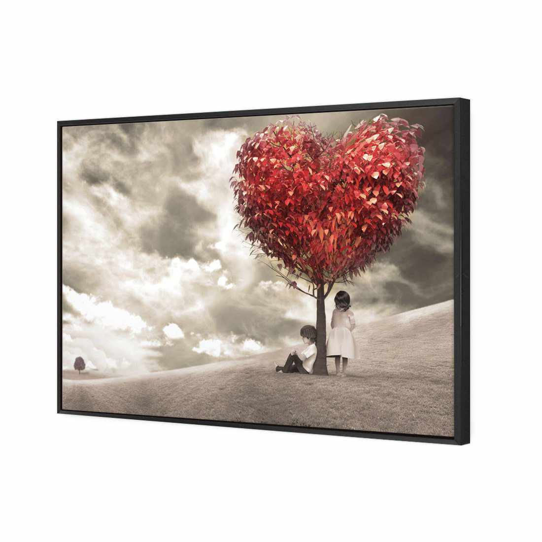 The Heart Tree Canvas Art-Canvas-Wall Art Designs-45x30cm-Canvas - Black Frame-Wall Art Designs