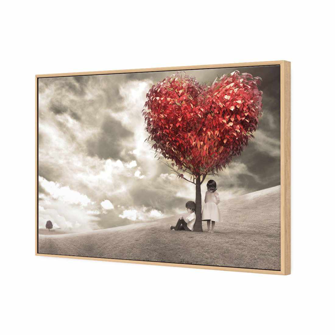 The Heart Tree Canvas Art-Canvas-Wall Art Designs-45x30cm-Canvas - Oak Frame-Wall Art Designs