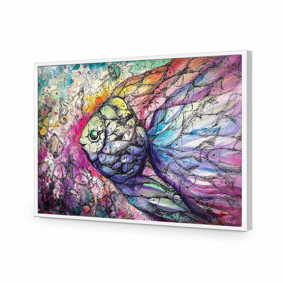 Scribblefish-Acrylic-Wall Art Design-Without Border-Acrylic - White Frame-45x30cm-Wall Art Designs