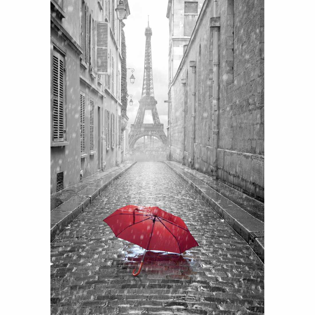 Lost Umbrella In Paris, Red-Acrylic-Wall Art Design-With Border-Acrylic - No Frame-45x30cm-Wall Art Designs
