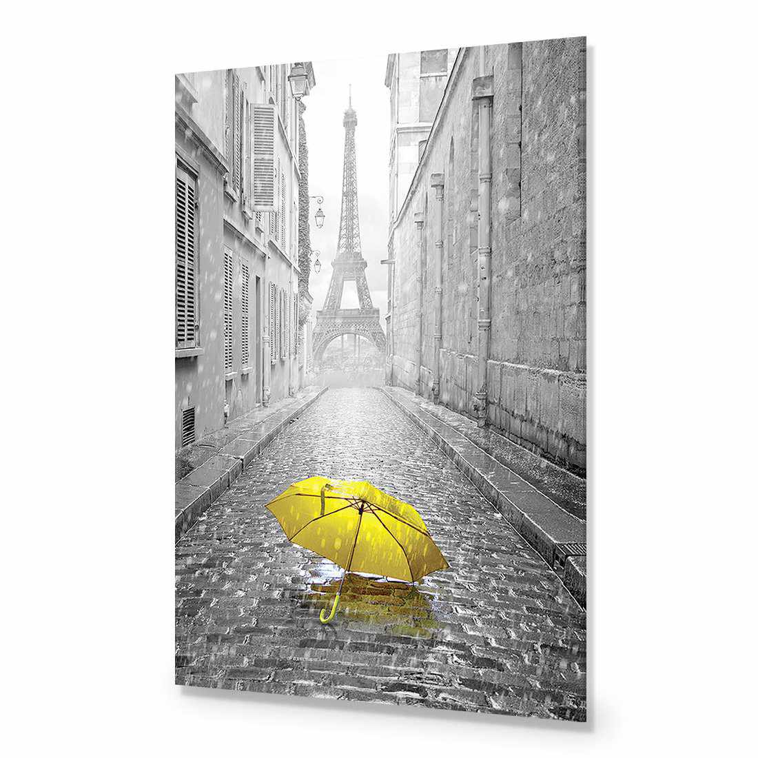 Lost Umbrella In Paris, Yellow-Acrylic-Wall Art Design-Without Border-Acrylic - No Frame-45x30cm-Wall Art Designs