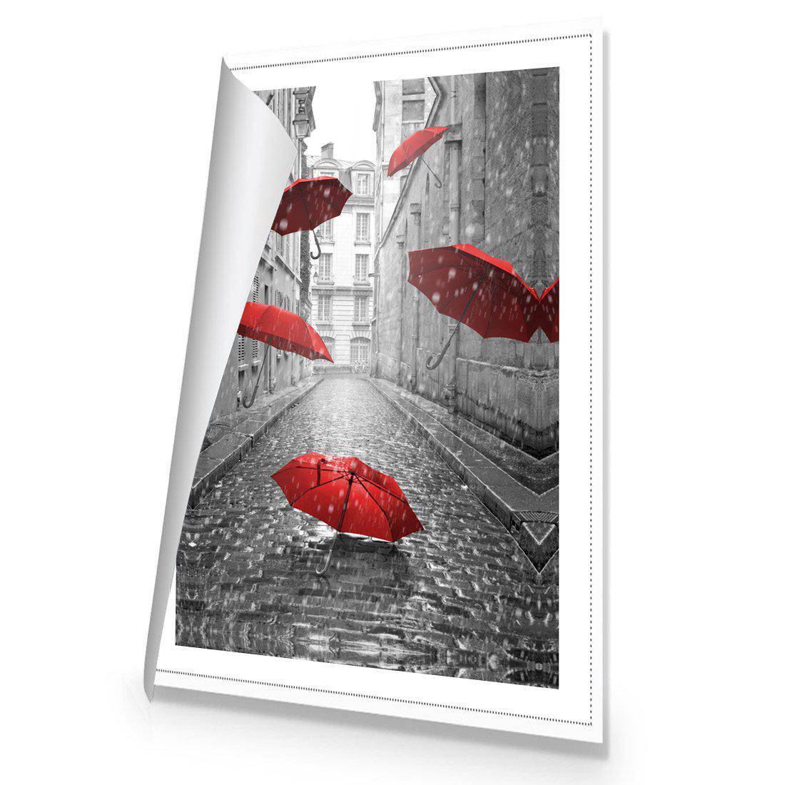 Raining Umbrellas Canvas Art-Canvas-Wall Art Designs-45x30cm-Rolled Canvas-Wall Art Designs