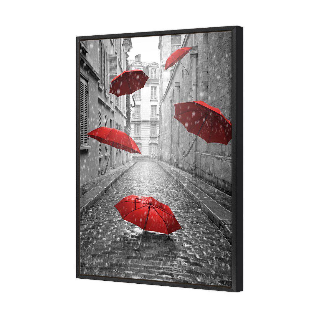 Raining Umbrellas Canvas Art-Canvas-Wall Art Designs-45x30cm-Canvas - Black Frame-Wall Art Designs