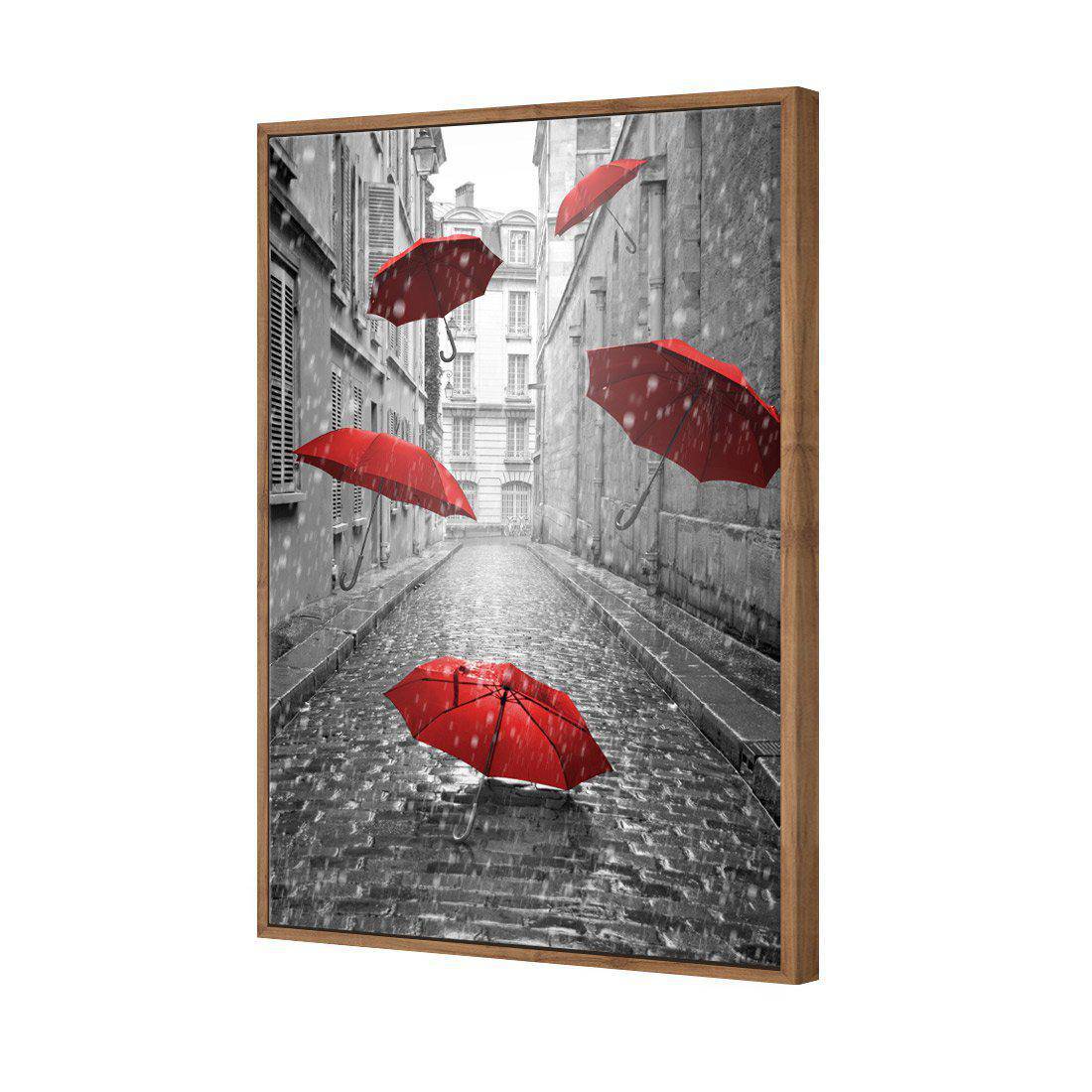 Raining Umbrellas Canvas Art-Canvas-Wall Art Designs-45x30cm-Canvas - Natural Frame-Wall Art Designs