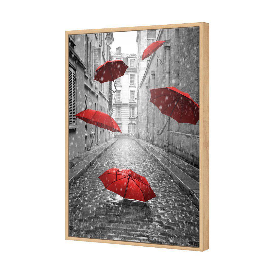 Raining Umbrellas Canvas Art-Canvas-Wall Art Designs-45x30cm-Canvas - Oak Frame-Wall Art Designs