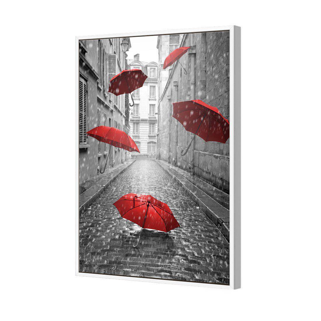 Raining Umbrellas Canvas Art-Canvas-Wall Art Designs-45x30cm-Canvas - White Frame-Wall Art Designs