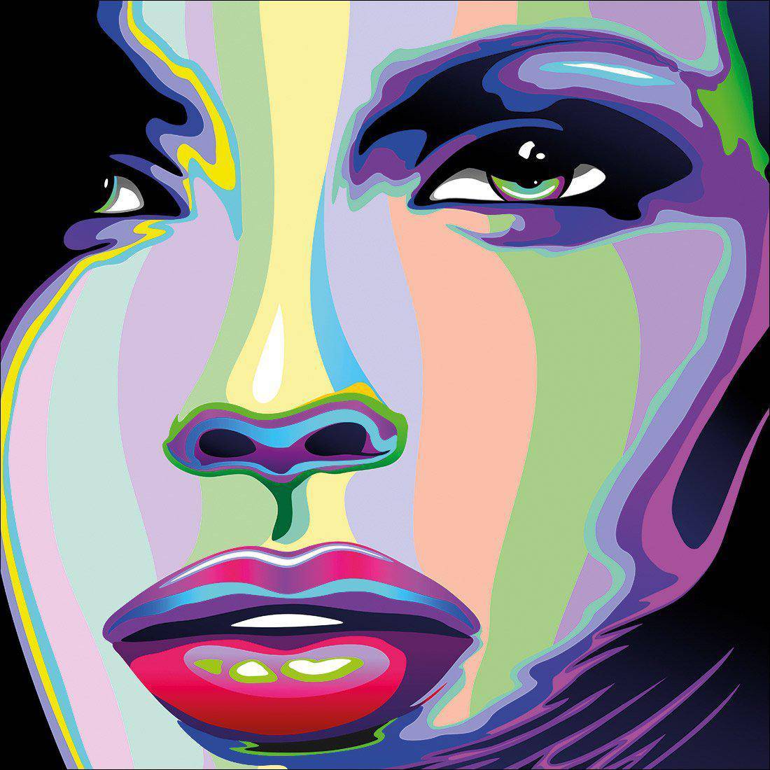 Electric Face Canvas Art-Canvas-Wall Art Designs-30x30cm-Canvas - No Frame-Wall Art Designs