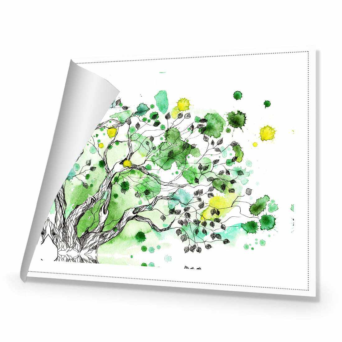 Green Tree Splash Canvas Art-Canvas-Wall Art Designs-45x30cm-Rolled Canvas-Wall Art Designs