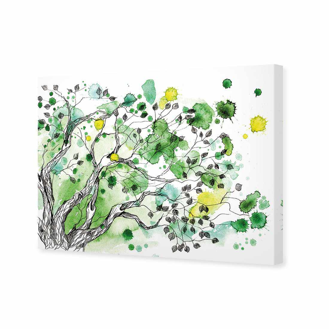 Green Tree Splash Canvas Art-Canvas-Wall Art Designs-45x30cm-Canvas - No Frame-Wall Art Designs
