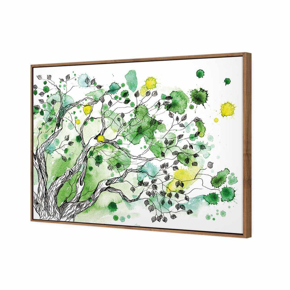 Green Tree Splash Canvas Art-Canvas-Wall Art Designs-45x30cm-Canvas - Natural Frame-Wall Art Designs