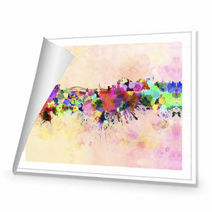Sydney Skyline Watercolour, Rectangle | Standard Canvas | No Frame | Rolled Canvas