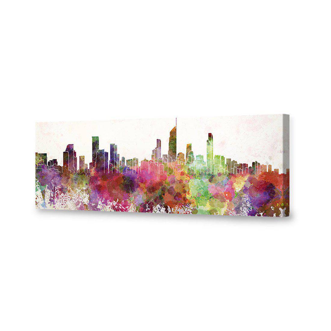 Gold Coast Skyline Watercolour Canvas Art-Canvas-Wall Art Designs-60x20cm-Canvas - No Frame-Wall Art Designs