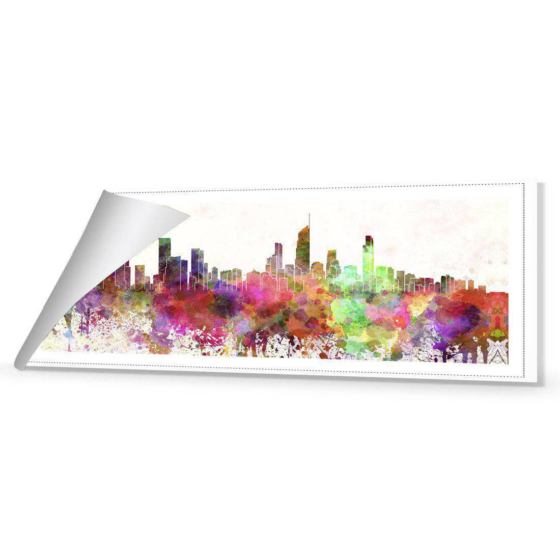 Gold Coast Skyline Watercolour Canvas Art-Canvas-Wall Art Designs-60x20cm-Rolled Canvas-Wall Art Designs