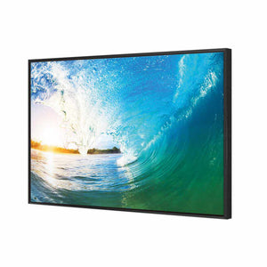 Surfing Dream Sunset | Classic Canvas | Floating Frame | Black