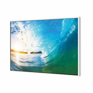 Surfing Dream Sunset | Classic Canvas | Floating Frame | White