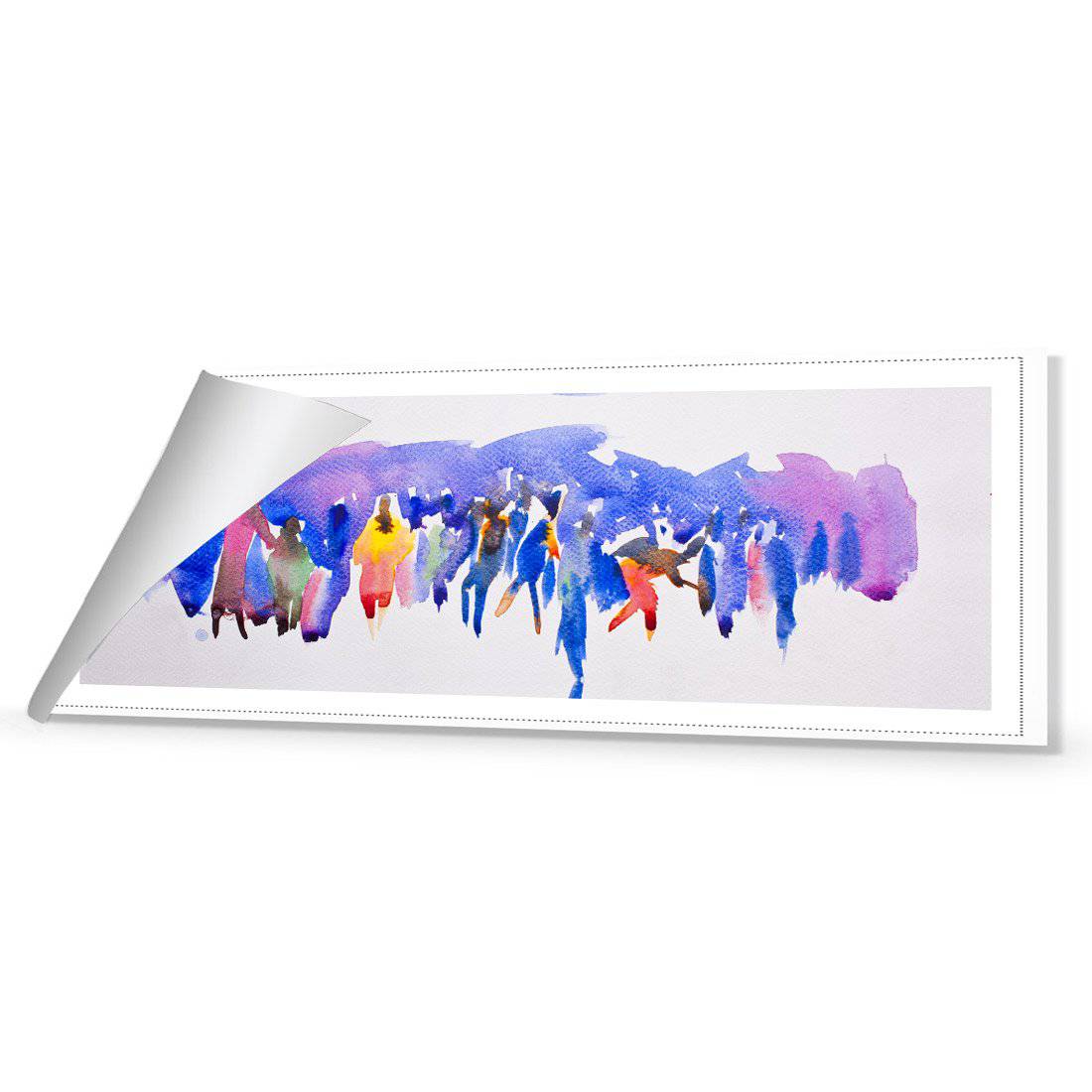 Community Abstract Watercolour Canvas Art-Canvas-Wall Art Designs-60x20cm-Rolled Canvas-Wall Art Designs