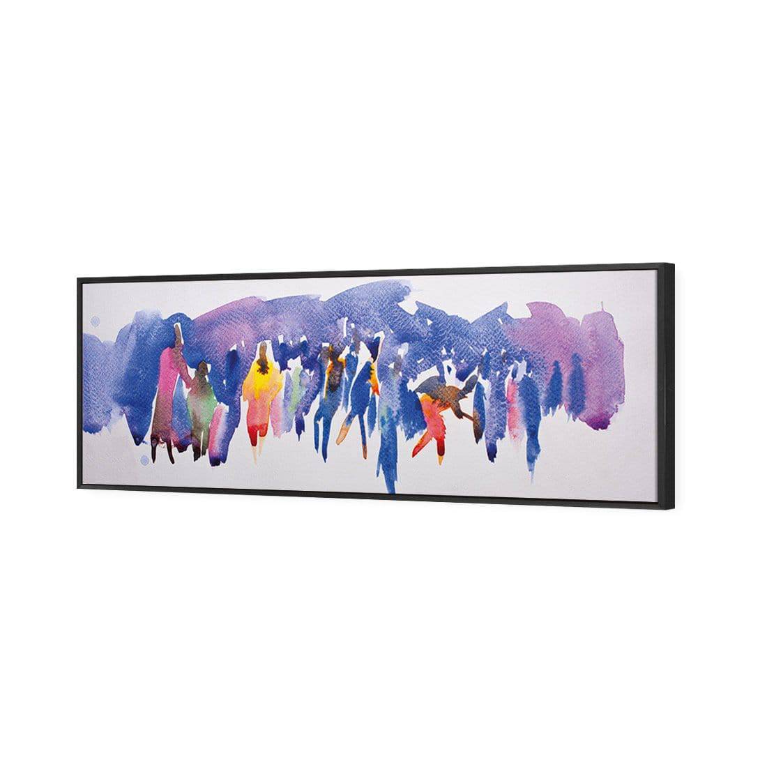 Community Abstract Watercolour Canvas Art-Canvas-Wall Art Designs-60x20cm-Canvas - Black Frame-Wall Art Designs