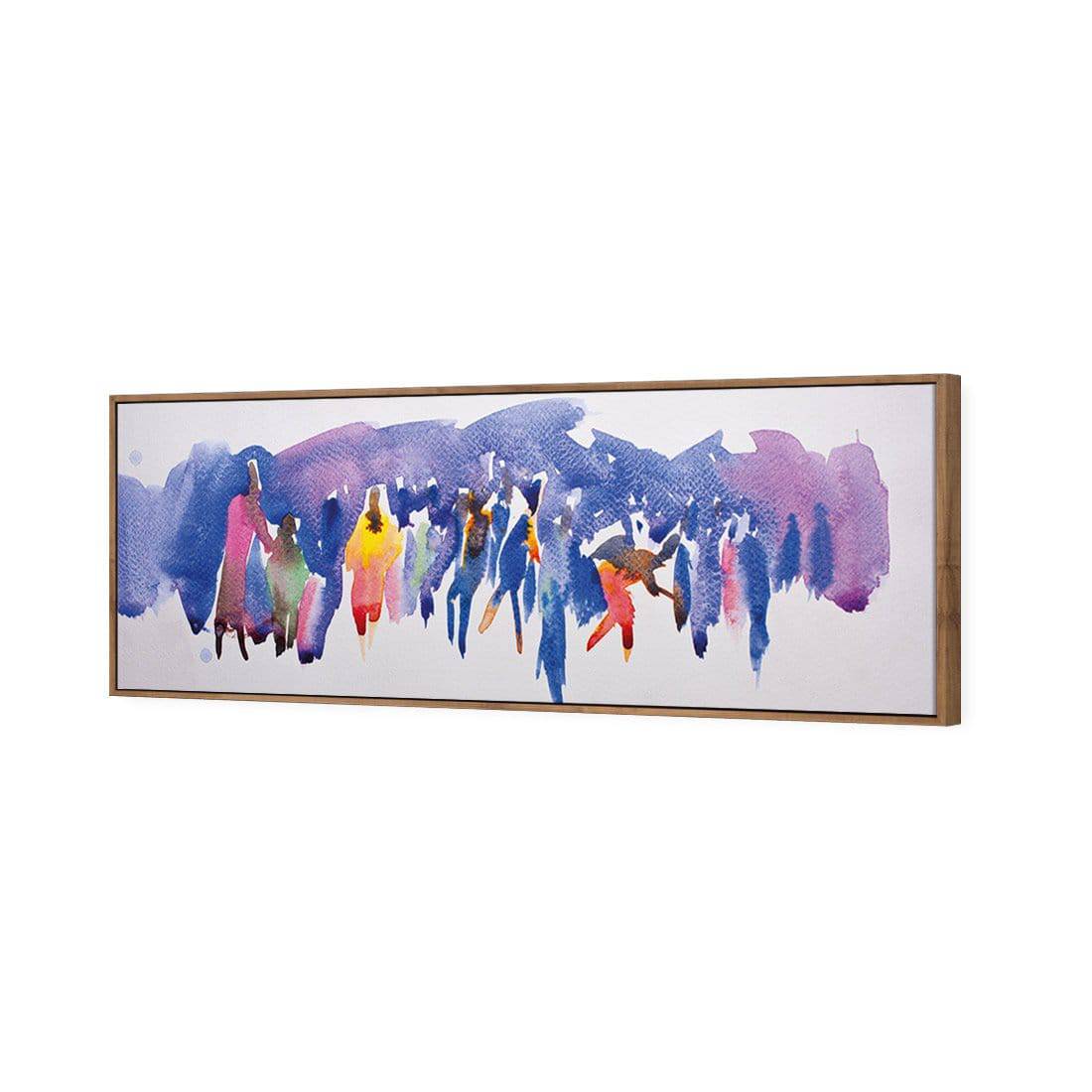 Community Abstract Watercolour Canvas Art-Canvas-Wall Art Designs-60x20cm-Canvas - Natural Frame-Wall Art Designs