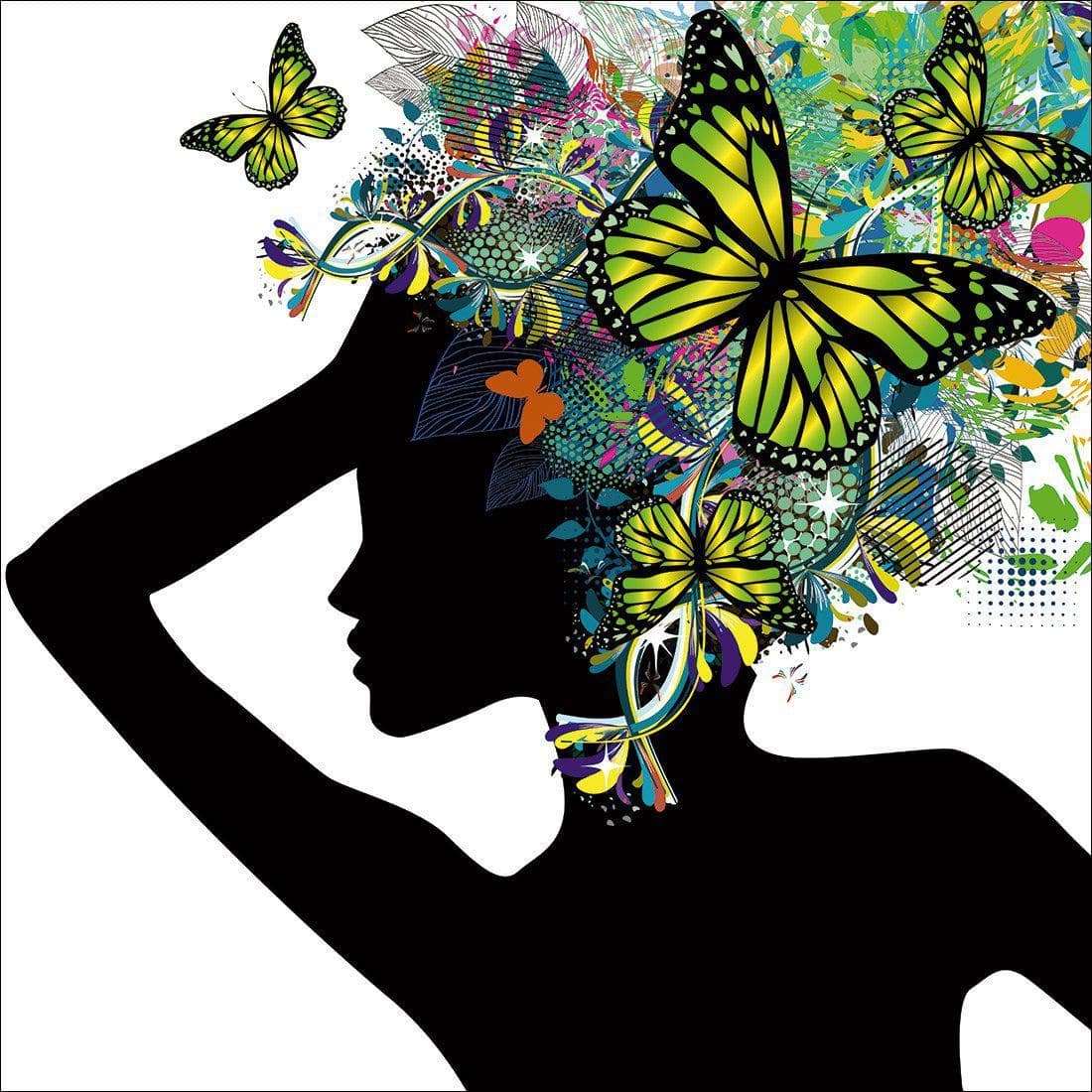 Silhouette Of Butterflies Canvas Art-Canvas-Wall Art Designs-30x30cm-Canvas - No Frame-Wall Art Designs