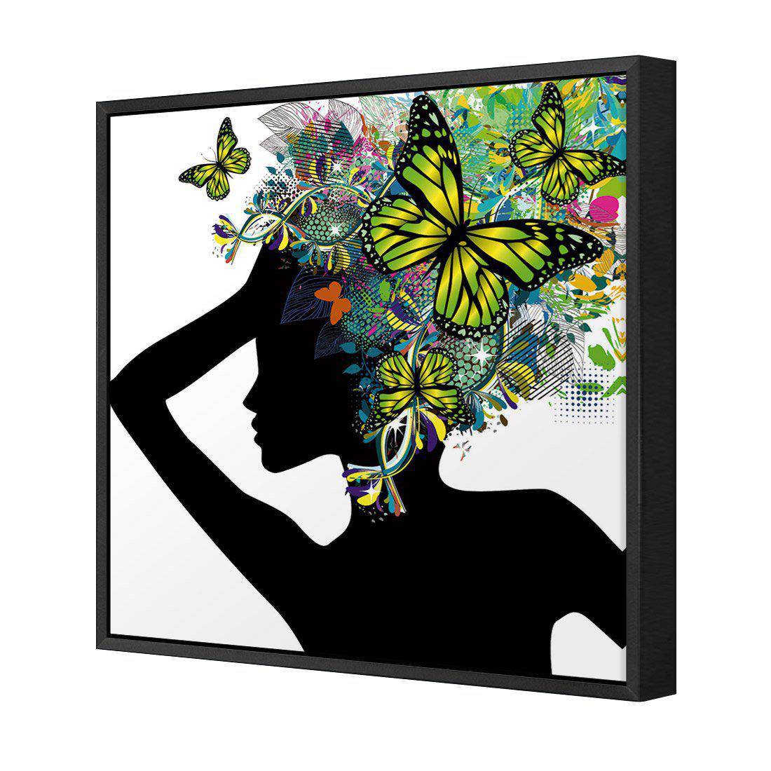 Silhouette Of Butterflies Canvas Art-Canvas-Wall Art Designs-30x30cm-Canvas - Black Frame-Wall Art Designs