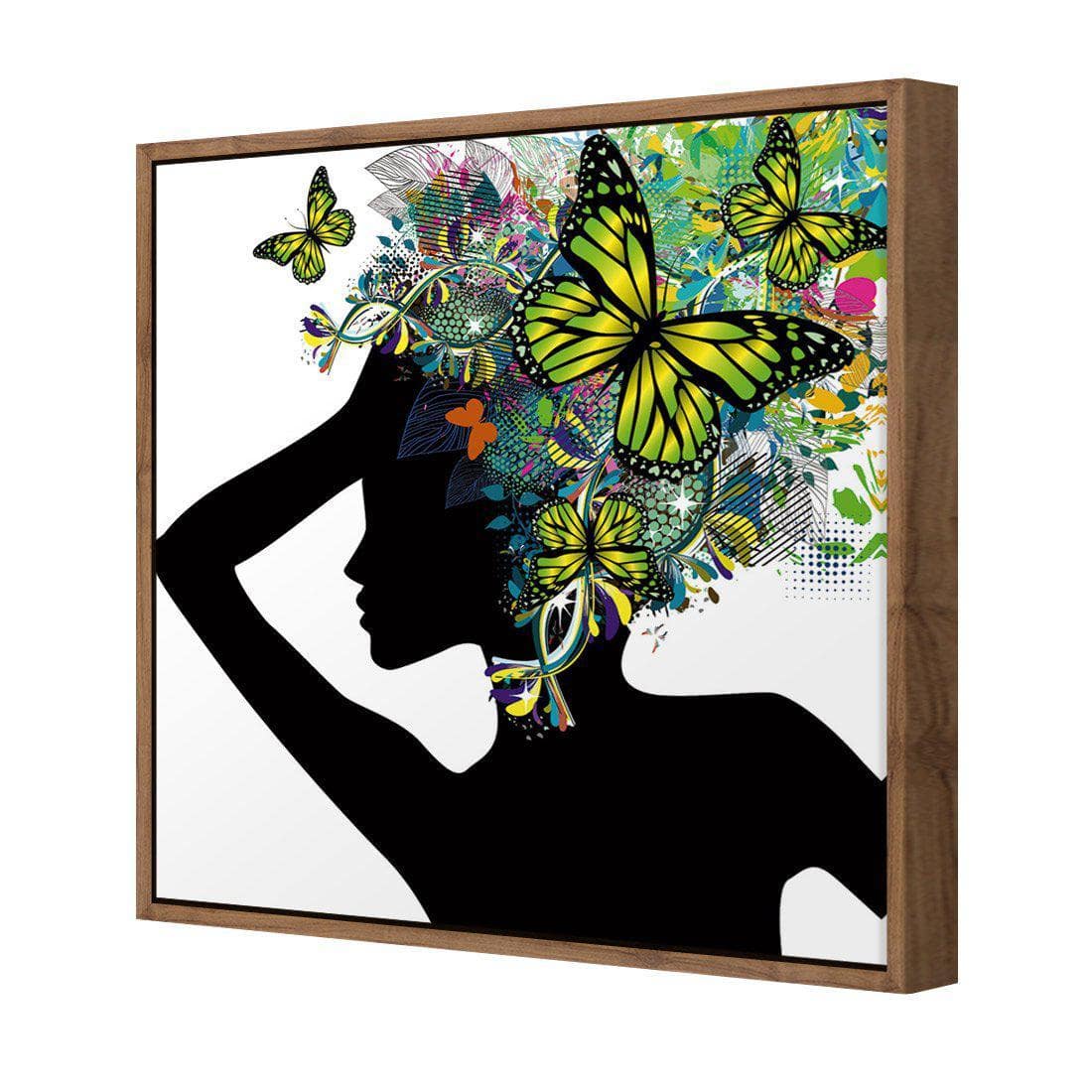 Silhouette Of Butterflies Canvas Art-Canvas-Wall Art Designs-30x30cm-Canvas - Natural Frame-Wall Art Designs