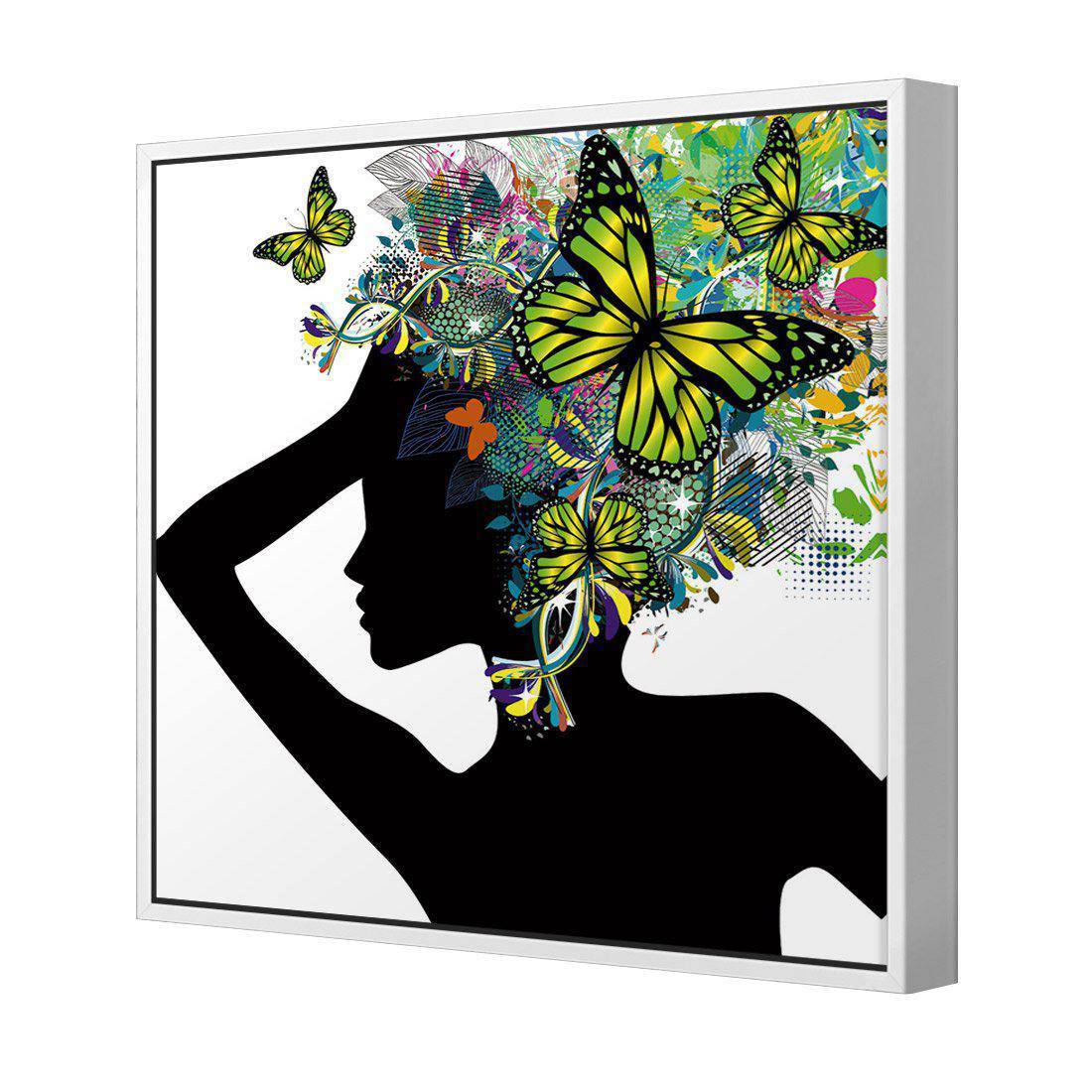 Silhouette Of Butterflies Canvas Art-Canvas-Wall Art Designs-30x30cm-Canvas - White Frame-Wall Art Designs