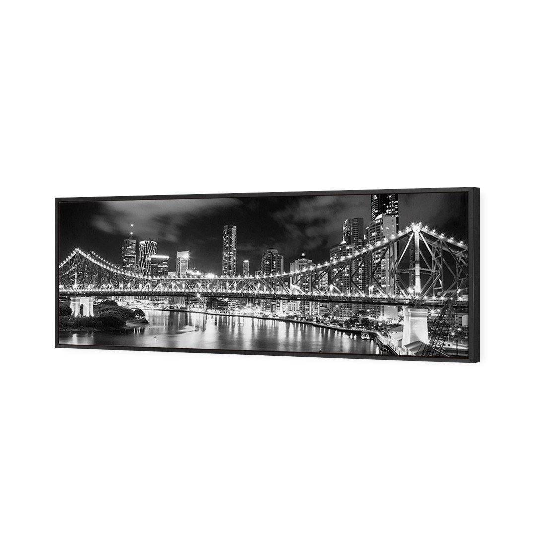 Story Bridge 2015, B&W Canvas Art-Canvas-Wall Art Designs-60x20cm-Canvas - Black Frame-Wall Art Designs
