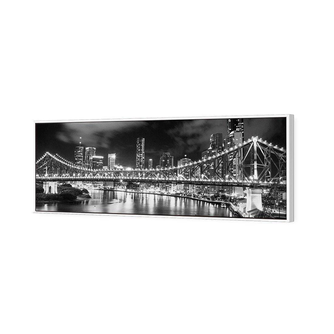 Story Bridge 2015, B&W Canvas Art-Canvas-Wall Art Designs-60x20cm-Canvas - White Frame-Wall Art Designs