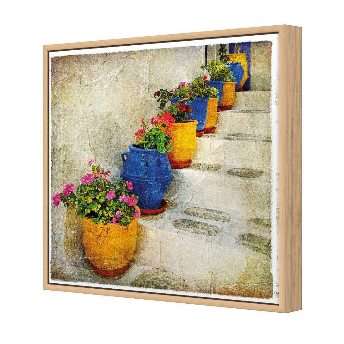 Greek Pots Of Colour Canvas Art-Canvas-Wall Art Designs-30x30cm-Canvas - Oak Frame-Wall Art Designs