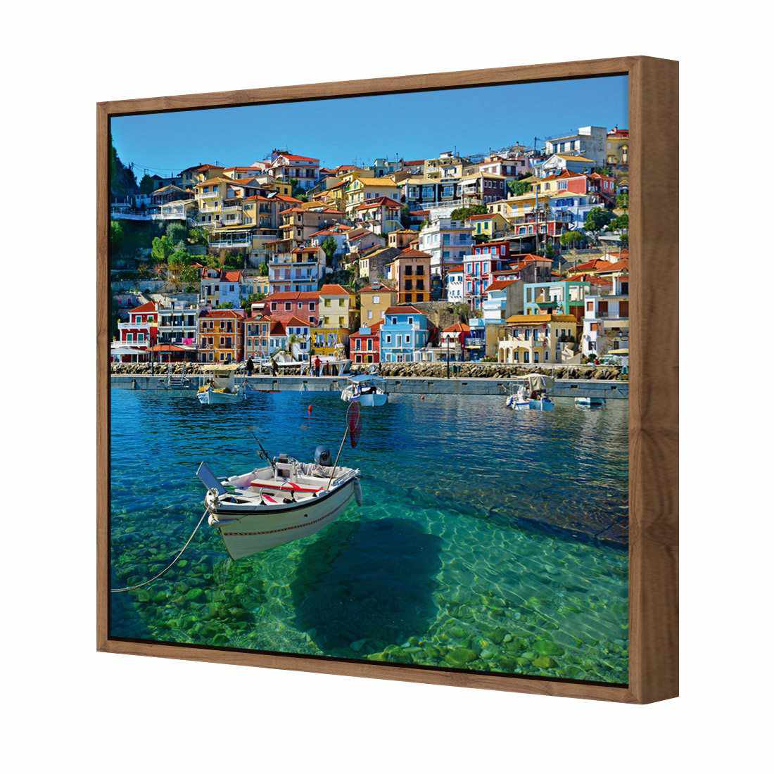 Clear Waters Of Greece Canvas Art-Canvas-Wall Art Designs-30x30cm-Canvas - Natural Frame-Wall Art Designs