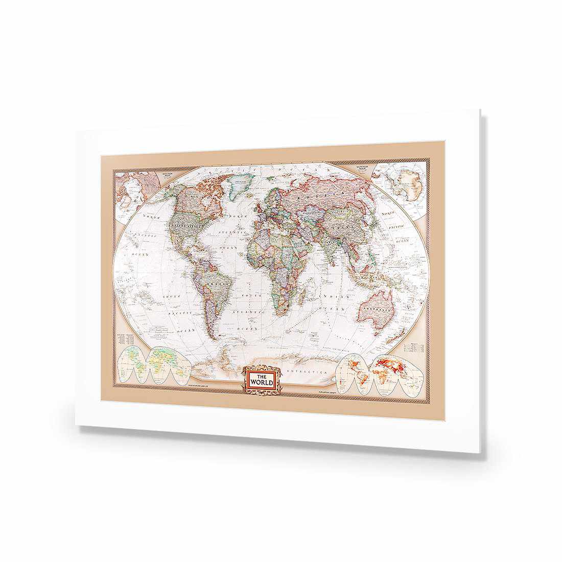 The World Map-Acrylic-Wall Art Design-With Border-Acrylic - No Frame-45x30cm-Wall Art Designs