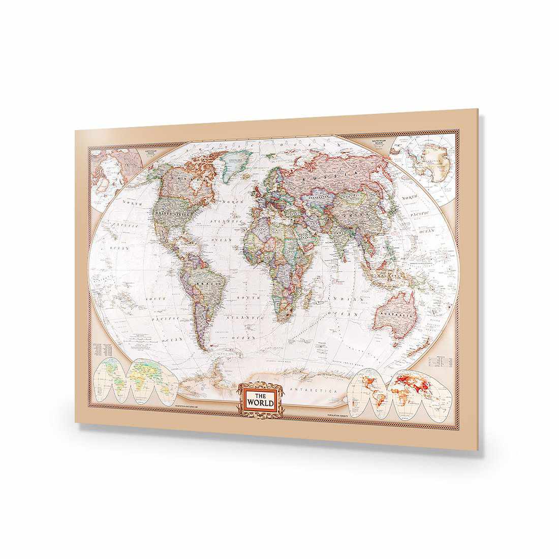 The World Map-Acrylic-Wall Art Design-Without Border-Acrylic - No Frame-45x30cm-Wall Art Designs