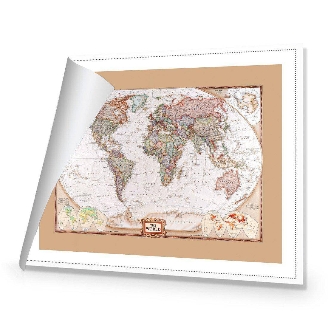 The World Map Canvas Art-Canvas-Wall Art Designs-45x30cm-Rolled Canvas-Wall Art Designs