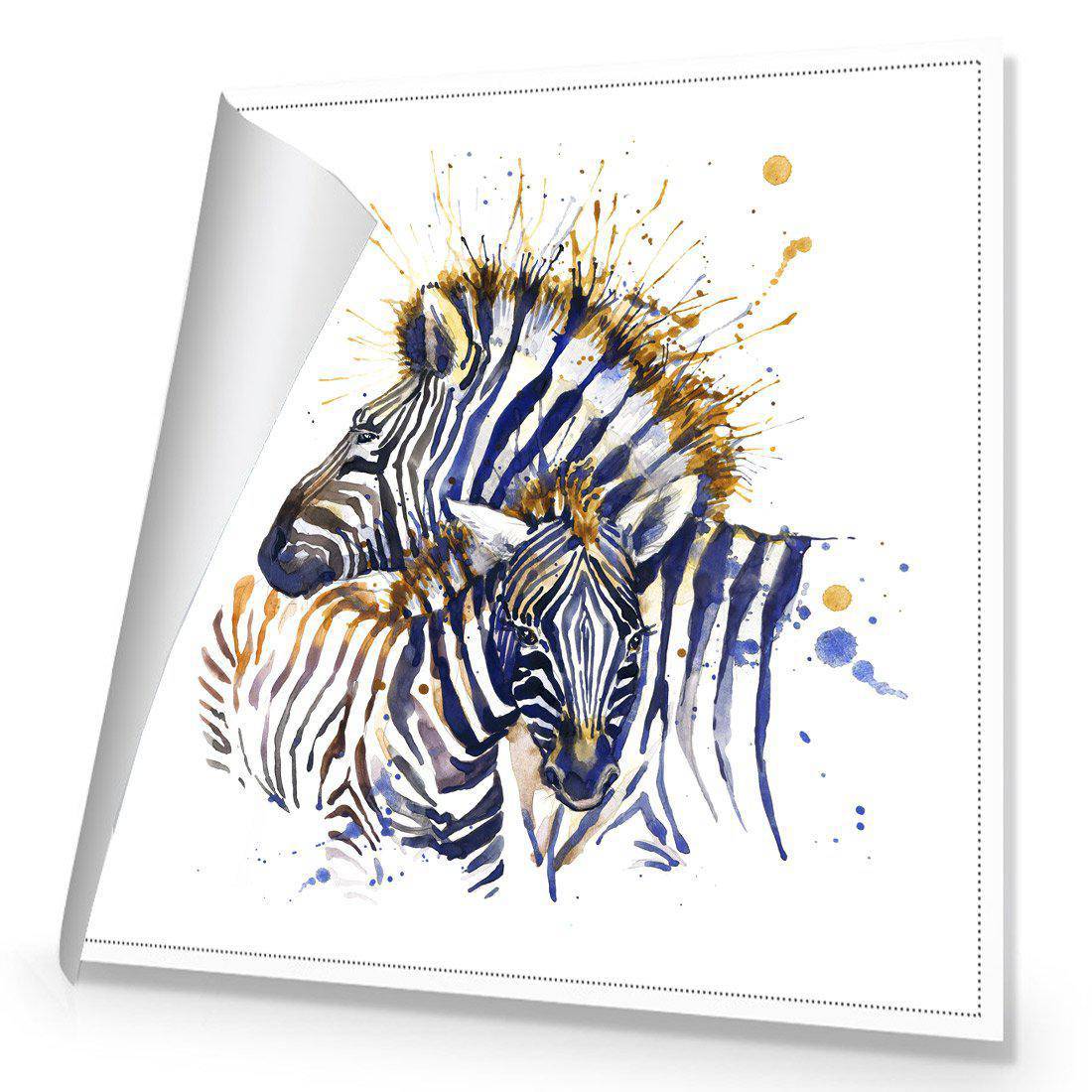 Zebra Watercolour Canvas Art-Canvas-Wall Art Designs-30x30cm-Rolled Canvas-Wall Art Designs