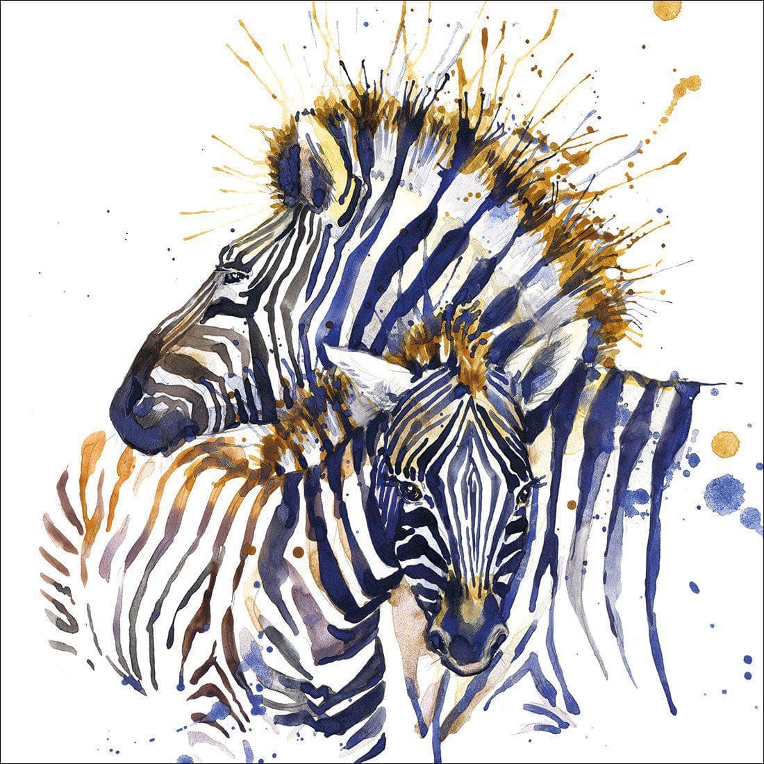 Zebra Watercolour Canvas Art-Canvas-Wall Art Designs-30x30cm-Canvas - No Frame-Wall Art Designs