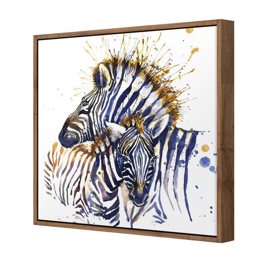 Zebra Watercolour Canvas Art-Canvas-Wall Art Designs-30x30cm-Canvas - Natural Frame-Wall Art Designs
