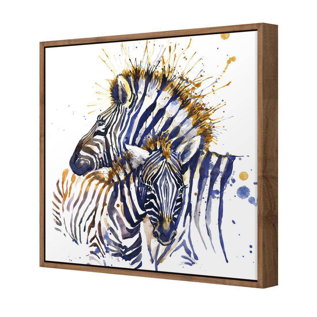 Zebra Watercolour | Standard Canvas | Floating Frame | Natural