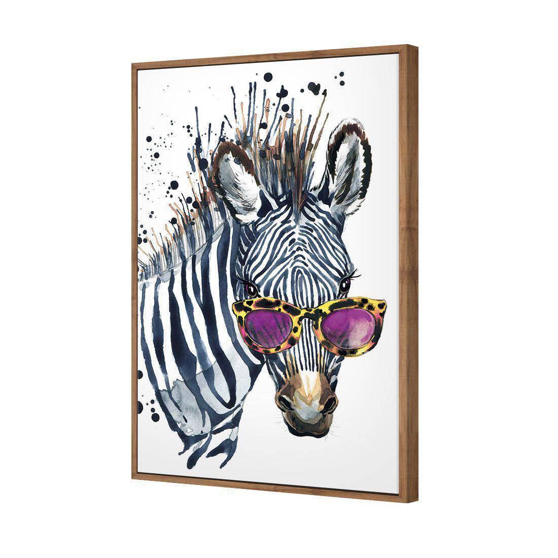 Cool Zebra Canvas Art-Canvas-Wall Art Designs-45x30cm-Canvas - Natural Frame-Wall Art Designs