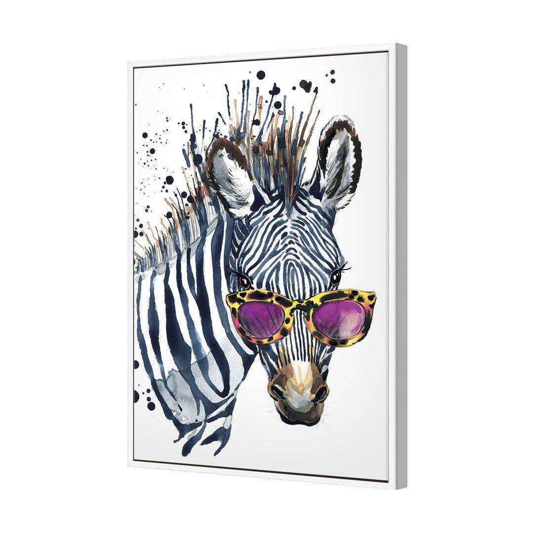Cool Zebra Canvas Art-Canvas-Wall Art Designs-45x30cm-Canvas - White Frame-Wall Art Designs