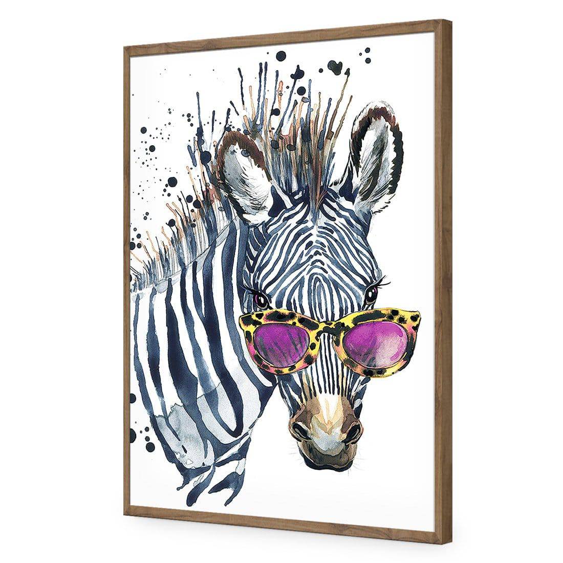 Cool Zebra-Acrylic-Wall Art Design-Without Border-Acrylic - Natural Frame-45x30cm-Wall Art Designs