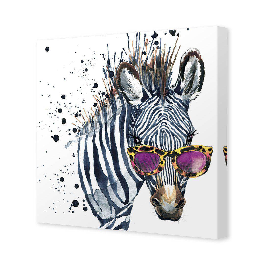 Cool Zebra, Square Canvas Art-Canvas-Wall Art Designs-30x30cm-Canvas - No Frame-Wall Art Designs