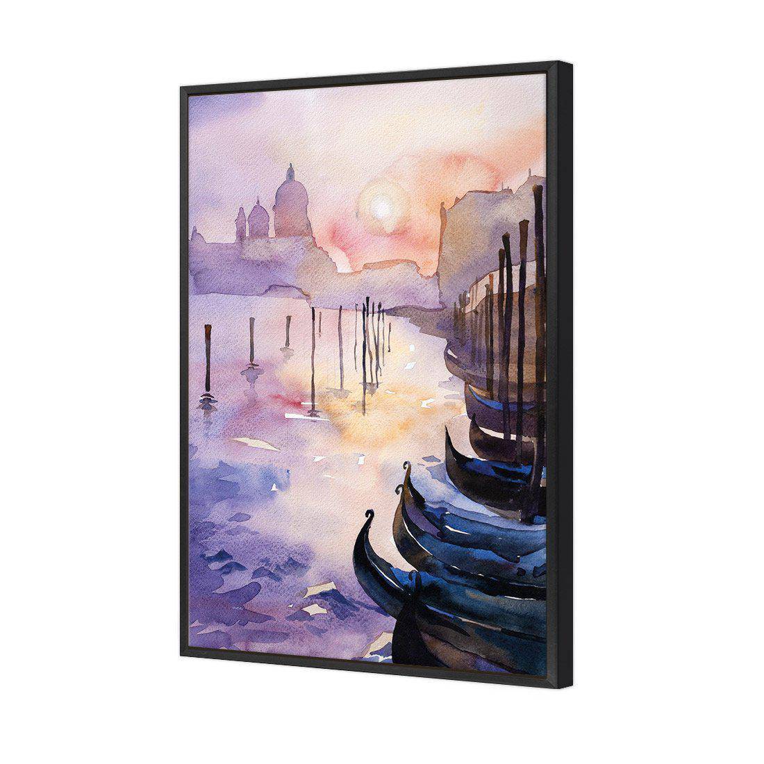 Watercolour Gondolas Canvas Art-Canvas-Wall Art Designs-45x30cm-Canvas - Black Frame-Wall Art Designs