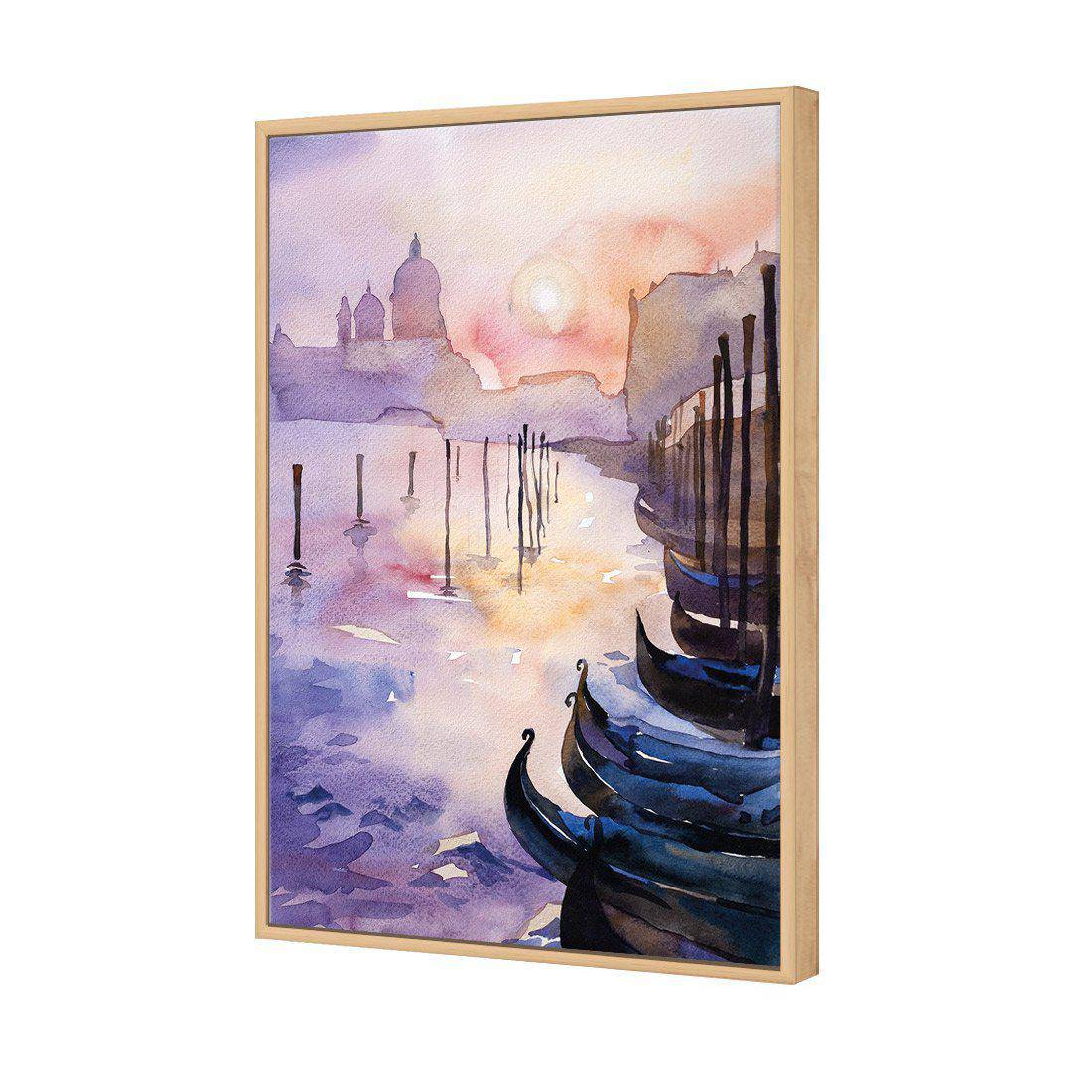 Watercolour Gondolas Canvas Art-Canvas-Wall Art Designs-45x30cm-Canvas - Oak Frame-Wall Art Designs